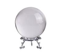Bola de Cristal, Meditación Diámetro De Esfera Bola Cristal Transparente Con Soporte For Decoraciones Oficina En Casa Escritorio,Pisapapeles(Blue,Silver)