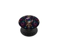 Bola de Cristal mística, Luna Celestial, Violeta, Floral, Fortune Tel PopSockets PopGrip Adhesivo