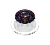 Bola de Cristal mística, Luna Celestial, Violeta, Floral, Fortune Tel PopSockets PopGrip para MagSafe