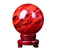 Bola de Cristal Rojo Natural Rubí Cuarzo Fundido Esfera de Piedra Preciosa para Fengshui MeditacióN CuracióN Cristales AdivinacióN DecoracióN del Hogar(12cm)
