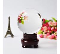 Bola de cristal transparente de 100 mm, esfera transparente, globo mágico, miniaturas para regalos, decoración del hogar, adornos para el hogar, bola con base, 10 CM