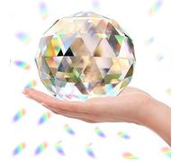 Bola de Cristal Transparente Prisma atrapasueños Arco Iris, Bola de Mirada facetada Esfera para Ventana, Feng Shui, decoración de jardín de Oficina en casa (100 mm/3.94 Pulgadas)