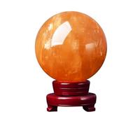 Bola de Cuarzo Citrino Natural con Soporte Esferas AdivinacióN Feng Shui para La SanacióN y el Equilibrio de Los Chakras DecoracióN Ara El Hogar y La Oficina(8cm)