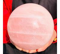 Bola de cuarzo mágico rosa rosa natural para curación Reiki, decoración del hogar, patio, 7-7,5 kg
