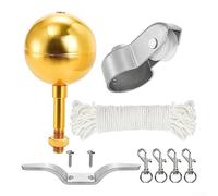 Bola de decoración de asta de bandera de 3 pulgadas con componentes de aleación de aluminio para un rendimiento resistente a la intemperie