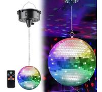 Bola de discoteca: bola de discoteca giratoria con motor de 10 rpm, mando a distancia, bola de discoteca con LED, 12 cm, para fiestas, activada por sonido, para fiestas de baile, decoración para