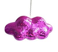 Bola de discoteca con forma de nube, bonita decoración de espejo de fiesta colgante con cadena, bola reflectante de luz retro para decoración del hogar, adornos de espejo de discoteca, patente de