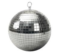 Bola de discoteca con gancho para colgar - 18 cm - Bola de espejos con facetas de vidrio real en color plateado - Efecto de luz de fiesta, bola colgante, Mirrorball, bola de discoteca