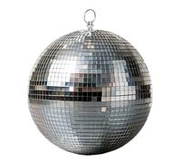 Bola de discoteca con gancho para colgar, tamaño a elegir, bola de espejo con facetas de cristal real en plata, efecto de luz para fiestas, bola colgante de espejo (25 cm)