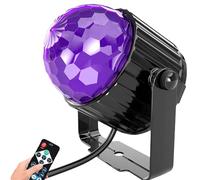Bola de discoteca de 6 W con mando a distancia, luz LED para fiestas, luz negra, cambio de color, control de sonido, luz de discoteca, lámpara de DJ, luz de escenario, foco UV RGB para club, DJ