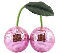 Bola de discoteca de cereza, espejo colgante, refleja la luz para DJ, club, escenario, bar, fiesta, boda, vacaciones, decoración del hogar (4.7 pulgadas, rosa)