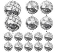 Bola de discoteca decorativa, 16 unidades de 32 pulgadas, 22 pulgadas, 10 pulgadas, grandes, 4D, plata, bola de discoteca, globos de aluminio, globos de helio para cumpleaños, fiestas, decoración