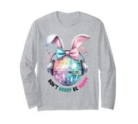 Bola de discoteca Don't Worry Be Hoppy Happy Easter Day Ribbon Manga Larga