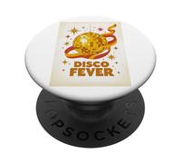 Bola de Discoteca Dorada brillando en el Glamour de los años Setenta PopSockets PopGrip Adhesivo