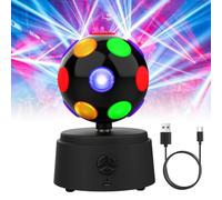 Bola de discoteca giratoria de 360 grados, bola de discoteca de 11 pulgadas con LED multicolor, luz de discoteca 3D, compatible con conexión Bluetooth, alta compatibilidad, efecto de sonido envolvente