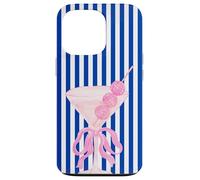 Bola de discoteca Martini en rosa con rayas azules Carcasa para iPhone 13 Pro