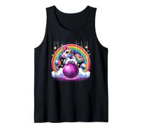 Bola de Discoteca Morada con Forma de Unicornio con Forma de arcoíris Camiseta sin Mangas