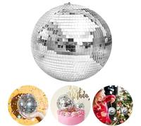 Bola de Discoteca Plateada, Esfera Duradera con Purpurina de Espejo con fragmentos Reflectantes de Primera Calidad, Ideal for DJ, Lugares de Fiesta, Pistas de Baile, decoración(30cm)