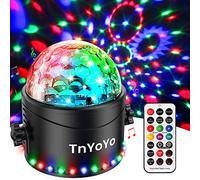 Bola de discoteca, TnYoYo 30 LED luz disco lámpara de escena de control de voz, 7 colores luz fiesta con mando a distancia y 3M cable USB, 360° giratoria bola facetada para fiesta/DJ/Navidad/Bar/Niños