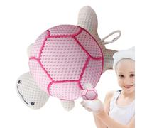 Bola De Ducha Exfoliante: Linda Forma De Tortuga De Dibujos Animados, Malla Táctil Delicada, Malla Duradera, Accesorio De Limpieza De Depuración Espuma Para Piel | Pouf Para Niños Tiempo