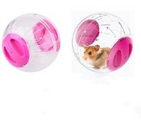 Bola de Ejercicio de hámster de 3 Colores Juguete de plástico para hámster Ruedas giratorias para Ejercicios de Mini Bola para Animales pequeños hámster jerbo 12cm Bola Hamster(Rosado)