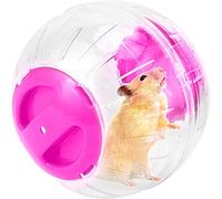 Bola de ejercicio para hámster, rueda silenciosa para hámster, bola transparente para ratas Dwar, alivia el aburrimiento y aumenta la actividad (6 pulgadas, rosa)