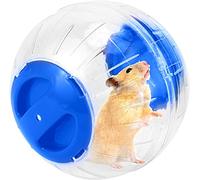 Bola de ejercicio para hámster, rueda silenciosa para hámster, bola transparente para ratas Dwar, alivia el aburrimiento y aumenta la actividad (6 pulgadas, azul)