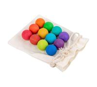 Bola de en madera - Colección de esferas de reconocimiento de color hechas a mano, de aprendizaje interactivo, juego de prensión sentido, herramienta de educación pequeña