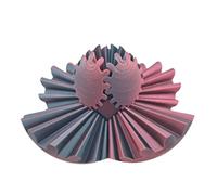 Bola de Engranaje Impresa en 3D Esfera de Engranaje de rotación portátil Juguete de Escritorio Alivio del estrés Ansiedad Relajación para Adultos Niños Oficina Hogar Material PLA (Rojo y Negro)