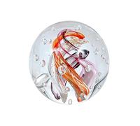 Bola de ensueño 241 (6 cm), transparente, lila, naranja y remolino - Bola de cristal, pisapapeles