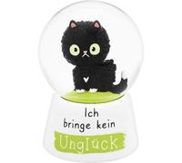 Bola de ensueño con diseño de Gato Negro, Bola de Nieve para sacudir, poliresina, Altura 6,5 cm, Texto en la Base, Regalo, Regalo de cumpleaños, Amigos de los Gatos | 74844
