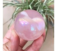 Bola De Esfera De Cristal, Decoración Del Hogar De Cristal De Cuarzo Rosa Rosa Natural Galvanizada,1 PC,40 Mm