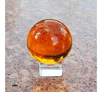 Bola de esfera de cristal mágico marrón de 6 CM, decoración para el hogar, bola de cristales de cuarzo con soporte para bola marrón con Base_6 CM