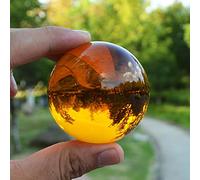 Bola de esfera de cristal mágico marrón de 6 CM, decoración para el hogar, bola de cristales de cuarzo con soporte para bola marrón_6 CM