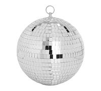Bola de espejo, bola de discoteca de baile reflectante de 8 pulgadas con anillo colgante para fiesta de club de DJ, decoración del hogar, reunión familiar en vivo (8 pulgadas, plateado)