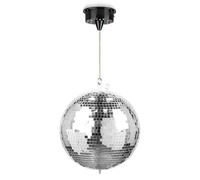 Bola de espejo de 30 cm con motor LED alimentado por pilas, iluminación giratoria con purpurina de discoteca, decoración portátil de eventos para karaoke, DJs, fiestas en casa