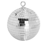 Bola de espejo de luz de discoteca de 30cm, bolas de espejo reflectantes for fiesta, plateadas con anillos colgantes for baile, cumpleaños y hogar