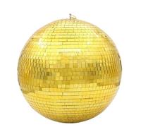 Bola de espejo for discoteca, luz de escenario, bola de cristal giratoria, decoraciones for fiestas, Ktv, Bar, iluminación de Dj, reflejo, bola de espejo colorida(Gold,Diameter 15cm 5.9in)