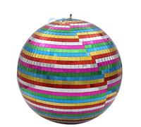Bola de espejo for discoteca, luz de escenario, bola de cristal giratoria, decoraciones for fiestas, Ktv, Bar, iluminación de Dj, reflejo, bola de espejo colorida(Colorful,Diameter 15cm 5.9in)