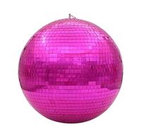 Bola de espejo for discoteca, luz de escenario, bola de cristal giratoria, decoraciones for fiestas, Ktv, Bar, iluminación de Dj, reflejo, bola de espejo colorida(Pink,Diameter 30cm 11.8in)
