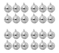 Bola de espejo for discoteca, luz de escenario de 4cm, giratoria reflectante, bola de cristal plateada brillante, decoración for Ktv for fiesta de boda, 6-30 Uds.(4cm 24PCS)