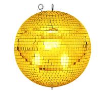 Bola de espejos con ojal de seguridad, 30 cm, dorada, para discoteca