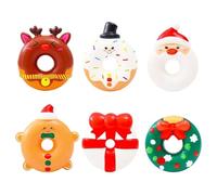 Bola de estrés de elevación lenta, 6 piezas lindos juguetes de Navidad con forma de donut, juguetes para aliviar el estrés, bolas suaves y flexibles para adultos, bolsas de regalos para niños, regalo