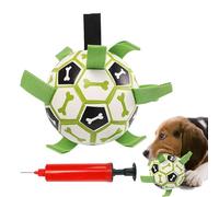 Bola de fútbol juguete para perros, pelota de perro con etiquetas - Pasadas de pastoreo con bomba para perros | Juguetes interactivos, suministros de cría de cachorros indestructibles para mascotas pe
