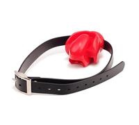 Bola de gag de boca abierta ajustable para sexo oral de silicona BDSM Fetish Gags de esclavitud y bocadillos Juguetes sexuales adultos con dispositivo de restricciones de esclavos (Red-M)