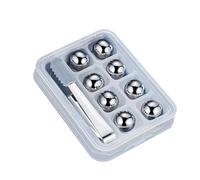 Bola de Hielo Reutilizable - 8 Piezas Esferas Refrigerantes - con Pinzas de Acero Inoxidable y Bola Enfriadora para Café,para Whisky, Bebidas, Leche, Cerveza, Hogar, Bar, Restaurante y Cocina