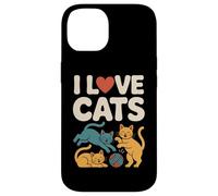 Bola de Hilo I Love Cats Playful Kittens Carcasa para iPhone 14