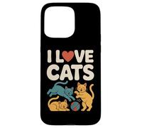 Bola de Hilo I Love Cats Playful Kittens Carcasa para iPhone 15 Pro MAX