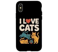 Bola de Hilo I Love Cats Playful Kittens Carcasa para iPhone X/XS