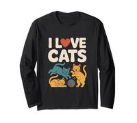 Bola de Hilo I Love Cats Playful Kittens Manga Larga